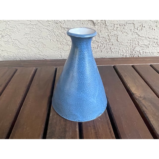 Mid-Century Modern Mid Century Handmade Keramik German Studio Art Pottery Blue Vase For Sale - Image 3 of 4