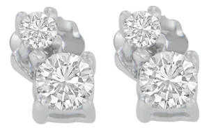 14K White Gold 1/2 cttw Round Cut Diamond Earrings (H-I, SI2-I1)