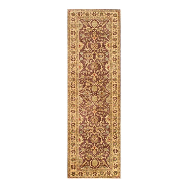 Pasargad Home Ferehan Plum Wool Area Rug, 3' 1'' X 10' 7'' For Sale