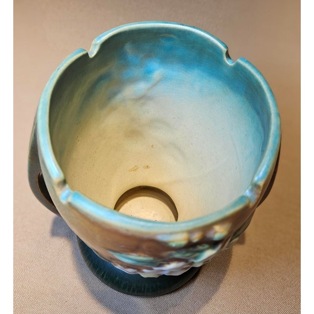 Ceramic Roseville Pottery White Rose Vase For Sale - Image 7 of 9