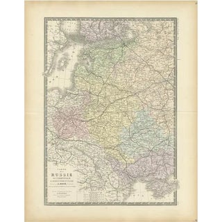 Antique Map of Western Russia by Levasseur, 1875 For Sale