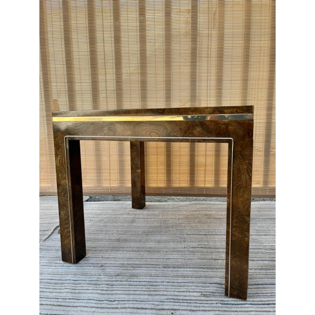 Vintage Mid-Century Burl Side Table by Mastercraft Furniture For Sale In Miami - Image 6 of 13