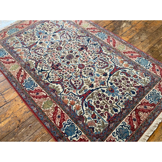 Antique Qum Rug, 1890s For Sale - Image 6 of 17