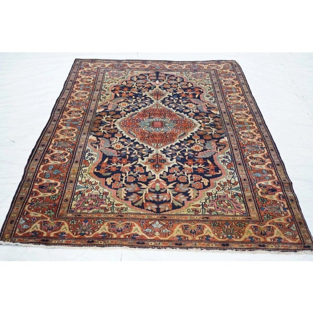 Red Antique Farahan Sarouk Rug 4'5'' x 6'8'' For Sale - Image 8 of 11