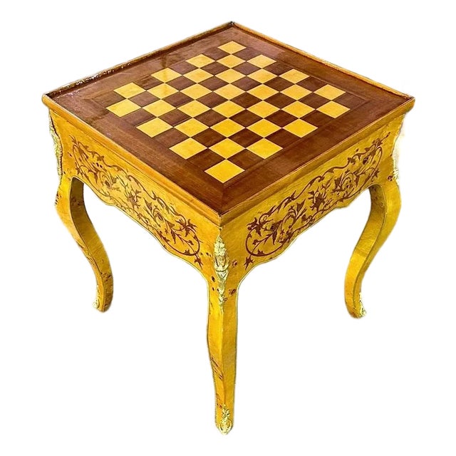 Art Deco Game Table – Elegant Vintage Gaming Table With Geometric Design For Sale