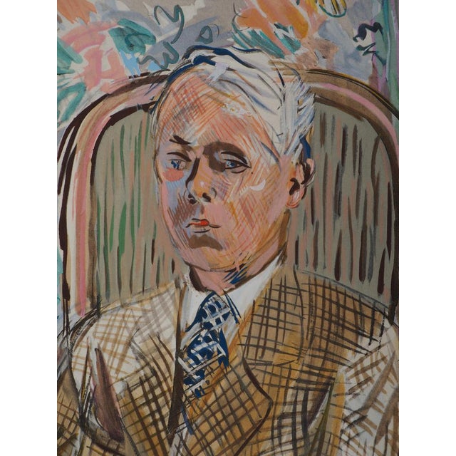 Raoul Dufy, Self-Portrait in an Armchair, 1953, Original Lithograph For Sale - Image 4 of 7