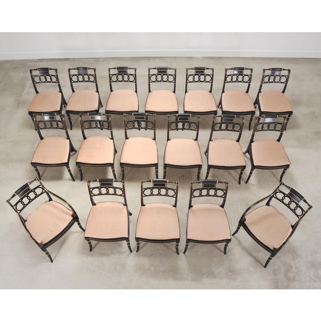 Traditional Set of Eighteen Baker “Governor Alston” Regency Dining Chairs For Sale - Image 3 of 18