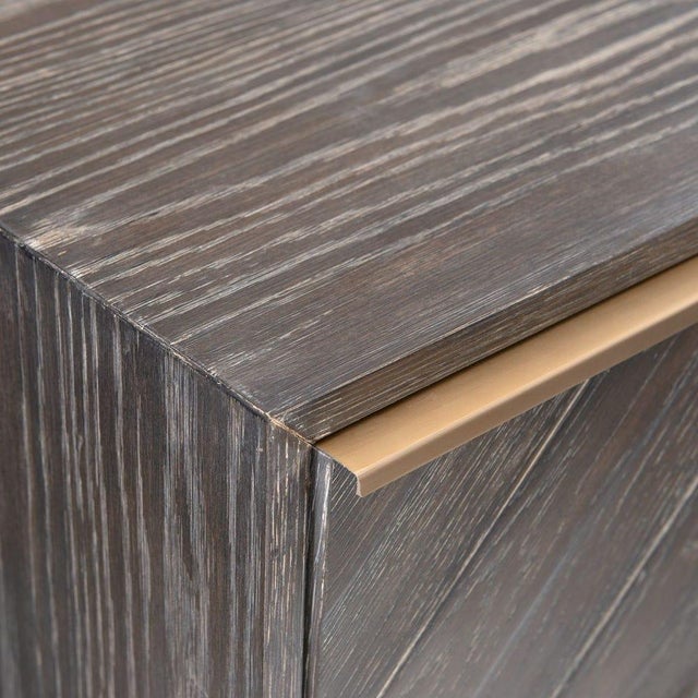 Contemporary 2 Drawer Chevron Chest For Sale - Image 3 of 9