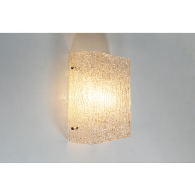 Large Vintage Ice Glass Wall Lamps from Kaiser Leuchten, 1970s, Set of 2 For Sale - Image 11 of 13