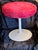 1970s Vintage Stool with White Metal Frame and Pink Seat Cover, 1970s For Sale - Image 5 of 5