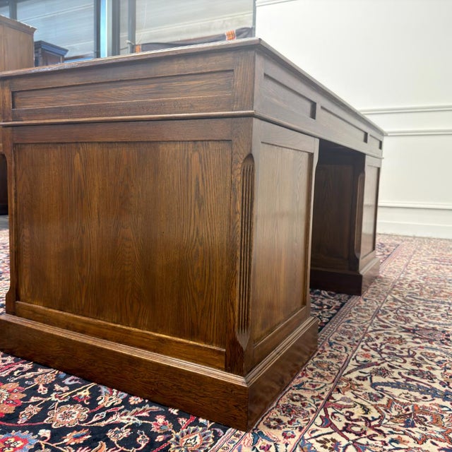 Wood English Oak Desk from Eichholtz For Sale - Image 7 of 18