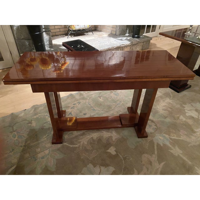 Art Deco Mahogany Wood Folding Dining Table / Console with simple base This table is perfect for small spaces since it...