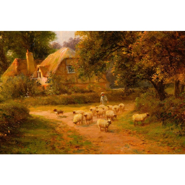 English Antique Landscape Painting of Sheep by Henry Maidment (Fl. 1889-1914) For Sale - Image 10 of 18