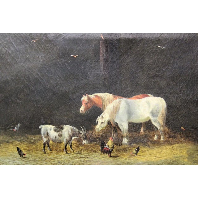 Late 19th Century 19th C. Barnyard Interior Scene For Sale - Image 5 of 8
