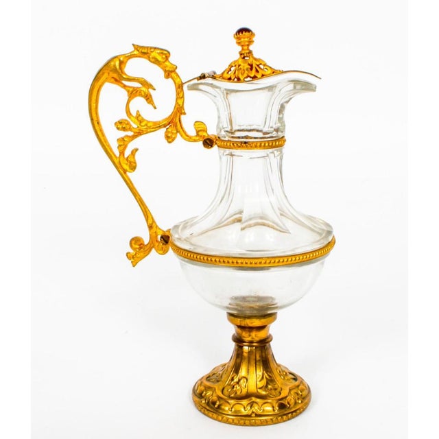 19th Century French Ormolu & Glass Ewers, Set of 2 For Sale - Image 6 of 14