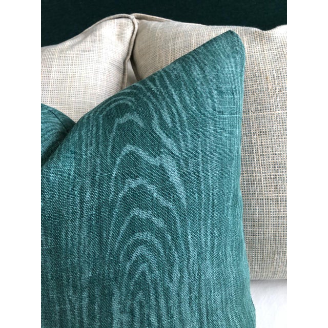 Mid-Century Modern Woodgrain Linen Pillow For Sale - Image 3 of 5