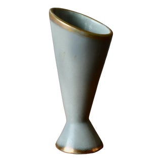 Soliflore Vase in Grey Ceramic by Blanche Letalle for Saint-Clément, 1950 For Sale