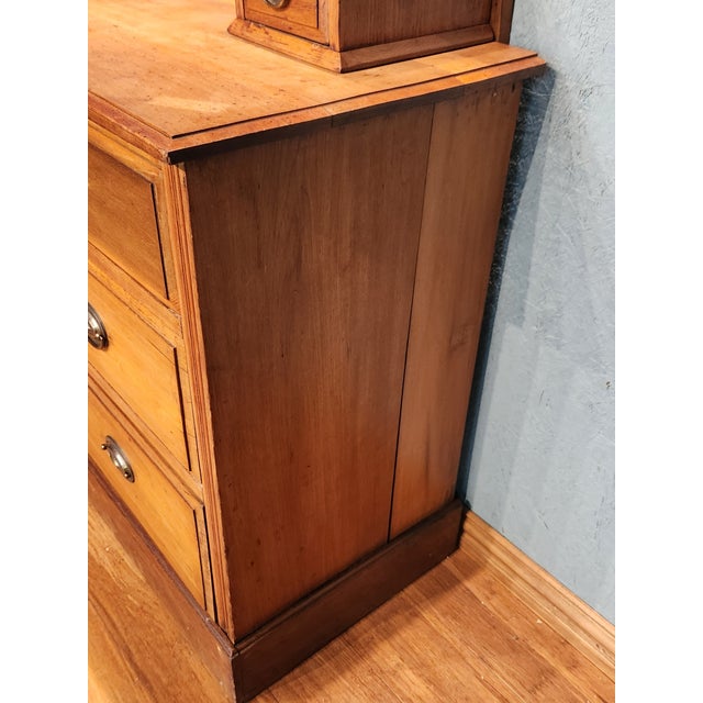 Antique 1900's Edwardian Walnut Dressing Table With Hinged Mirror For Sale - Image 4 of 10