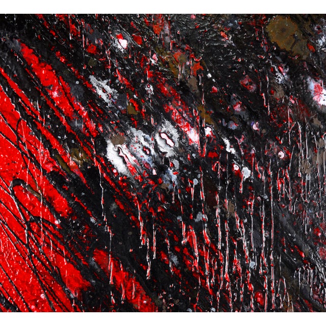 Red and Black Abstract Expressionist Composition in Acrylic on Canvas by Charles David Francis For Sale In Monterey, CA - Image 6 of 8