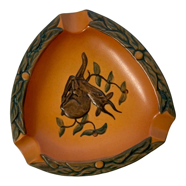 1900's Hand-Crafted Danish Art Nouveau Deer Ash Tray For Sale