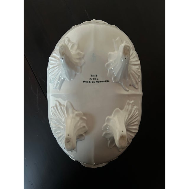 1960s Exquisite Antique White Ironstone Tureen With Underplate and Ladle For Sale In San Francisco - Image 6 of 12