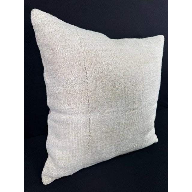 Contemporary Turkish Hemp Pillow Cushion Natural Beige Pillow Cushion Cover 24"x24" For Sale - Image 3 of 4