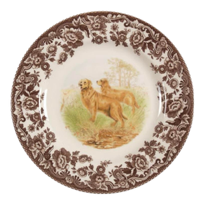 Spode Woodland Golden Retriever Salad or Dessert Plate