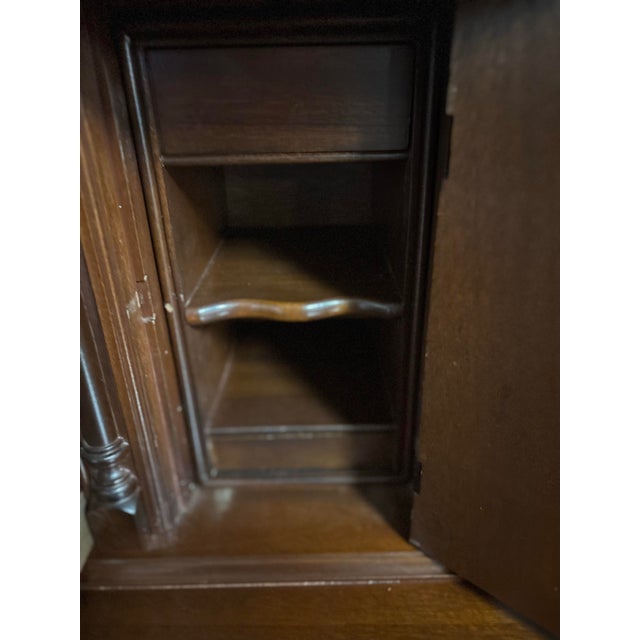 American Mahogany Secretary Desk Bookcase, Drop-Front Writing Desk With Hidden Compartments & Key For Sale In Greensboro - Image 6 of 11