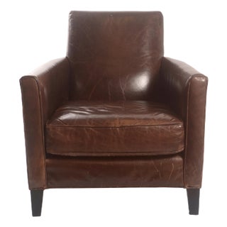 Mitchell Gold + Bob Williams Leather Club Chair For Sale