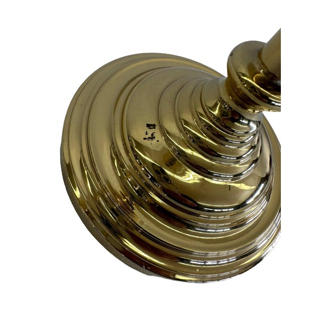 Set of Three Mid 20th Century Brass Barley Twist Candlesticks For Sale - Image 10 of 10