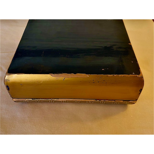 Vintage Japanese Gold Lacquered Wood Box For Sale - Image 10 of 15