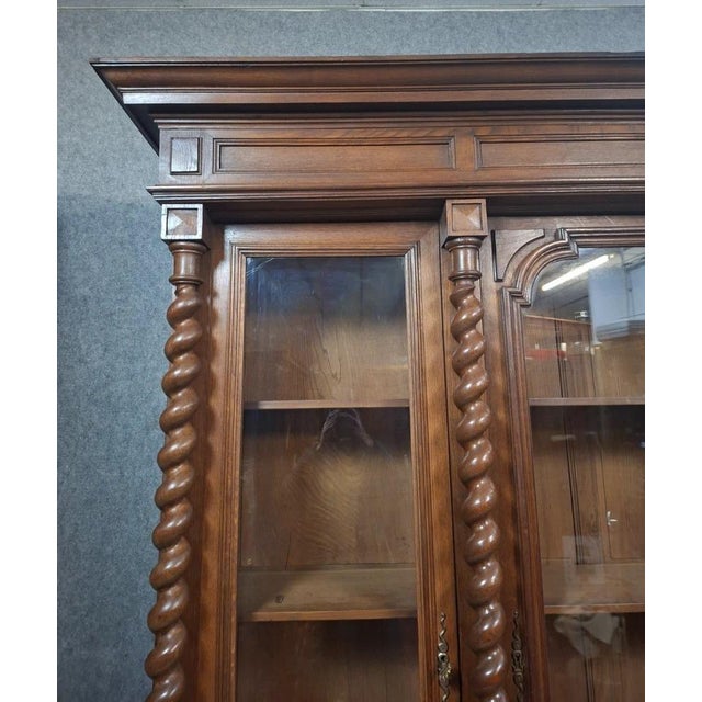 Louis XIII Style Oak Bookcase, 19th Century For Sale - Image 4 of 10