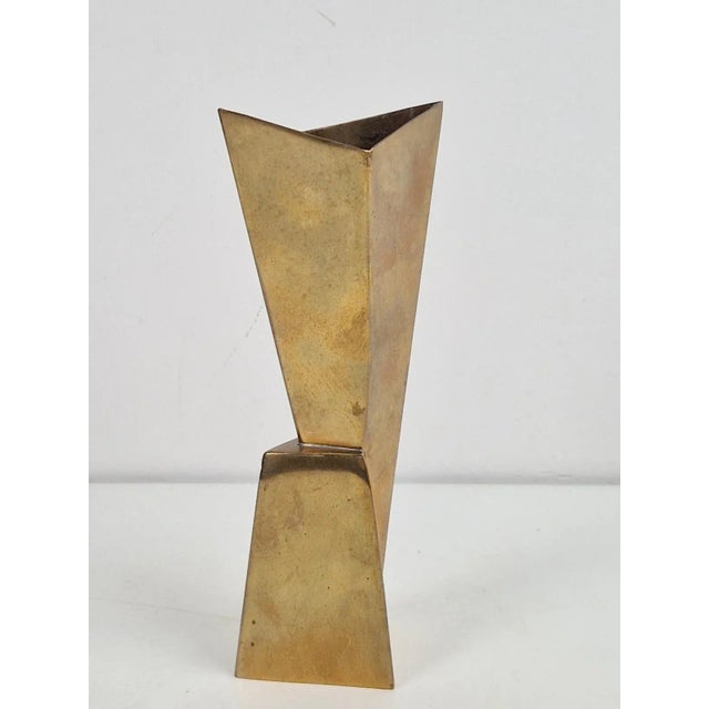 Metal Art Deco Cubist Brass Vase from WMF, 1930s For Sale - Image 7 of 14