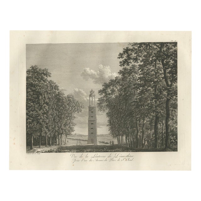 Louis-Pierre Baltard, View of the Lantern of Demosthenes at Saint-Cloud, Paris, 1803, Engraving For Sale