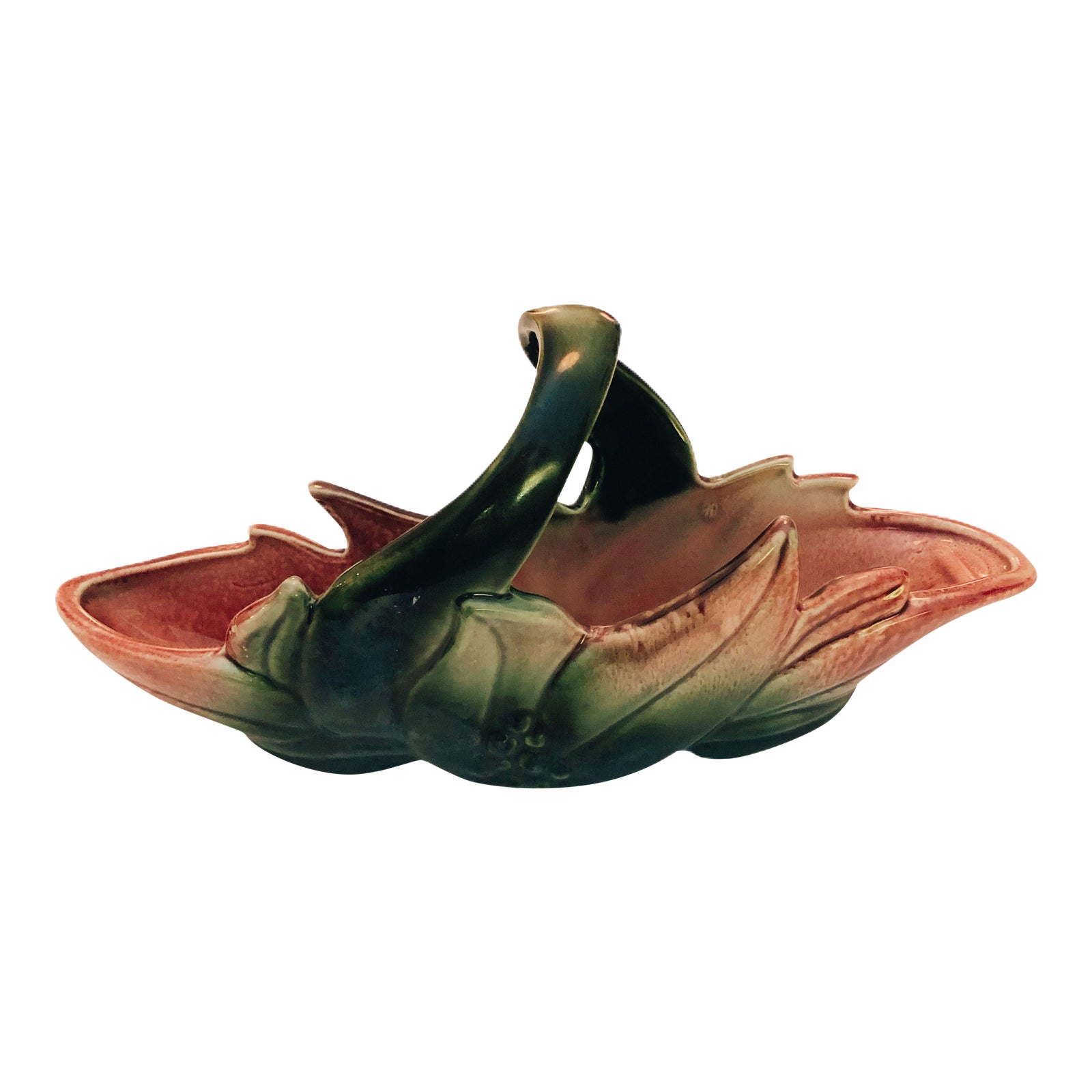 Vintage Hull Pottery Handle Basket Planter Chairish