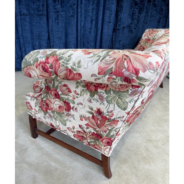 1990s Floral Chippendale Style Sofa For Sale - Image 4 of 10