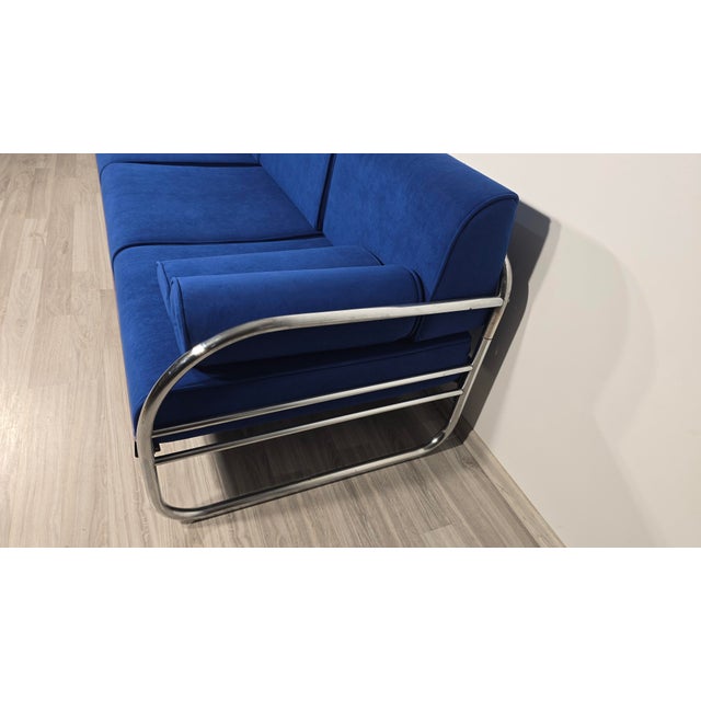 Bauhaus Chrome Sofa by Robert Slezák for Slezák Factories, 1930s For Sale - Image 9 of 16