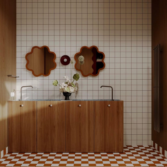 Not Yet Made - Made To Order Hvyli Round 40 - Mini Wavy Mirror For Sale - Image 5 of 6