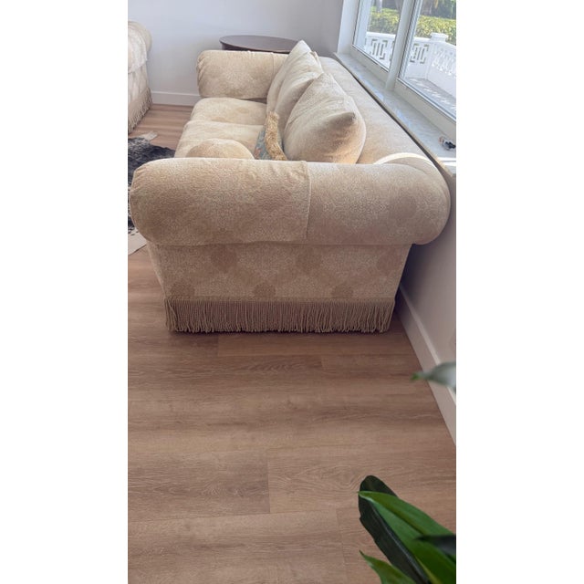 2000 - 2009 Kreiss Collection Rolled-Arm Sofa With Decorative Fringed Skirt For Sale - Image 5 of 10