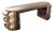 "Gradino" Bench With Bronze and Burl Walnut, Hand Made For Sale