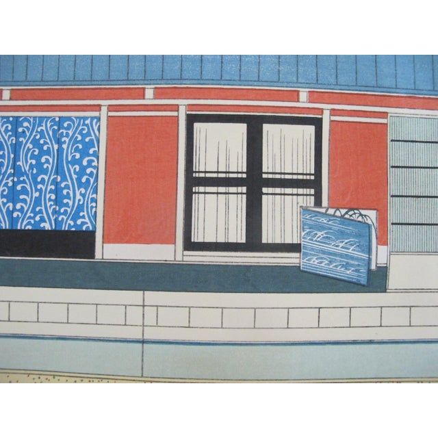 Japanese Sadanobu Hasegawa III Japanese Bunraku Puppet Theater Tissue Overlay Woodblock For Sale - Image 3 of 8