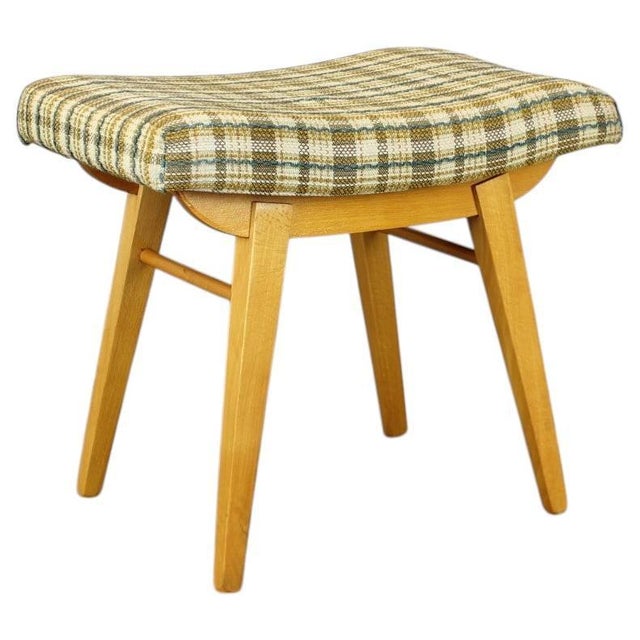 Mid-Century Upholstered Ottoman, Former Czechoslovakia, 1970s For Sale - Image 9 of 9