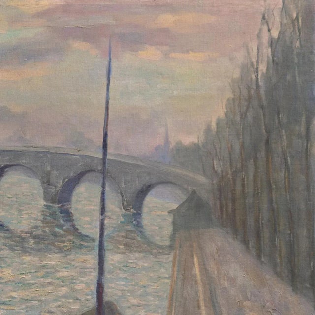 'Sunset, Paris' by Misha Podryski, 1934, Russian-American, New York, Artist's Union, National Art Club For Sale In Monterey, CA - Image 6 of 13