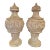 19th Century Carved and White-Washed Wooden Urns For Sale