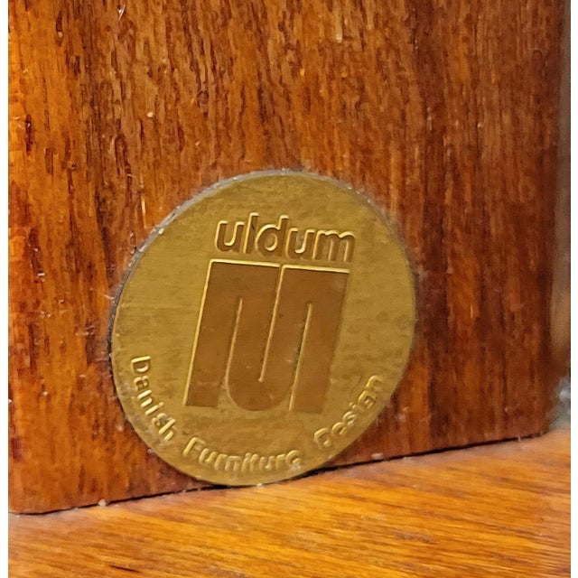 Danish Modern C1970s Teak Pillar Plant Stand Uldum Mobler Denmark With Smoke Gray Glass Shelving For Sale - Image 13 of 16