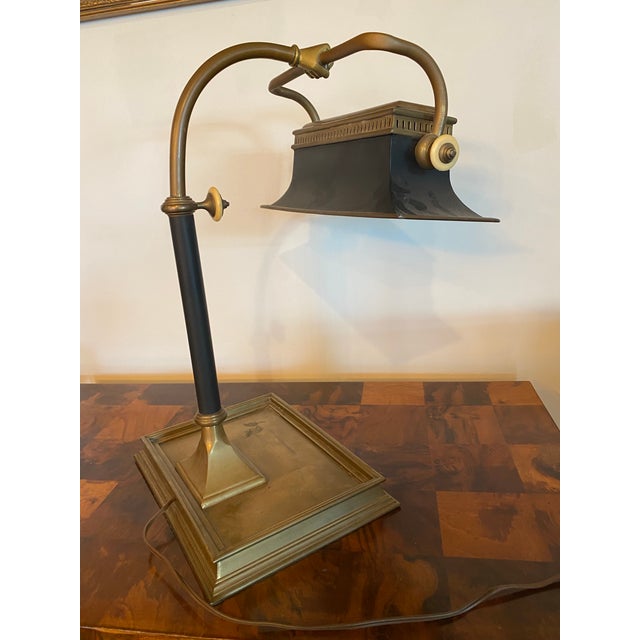 Mid-Century Modern Vintage Chapman Brass Desk Lamp For Sale - Image 3 of 10