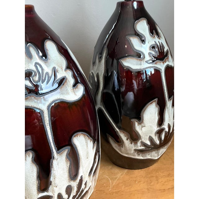Vintage Floral Ceramic Table Lamps - Pair For Sale - Image 10 of 13