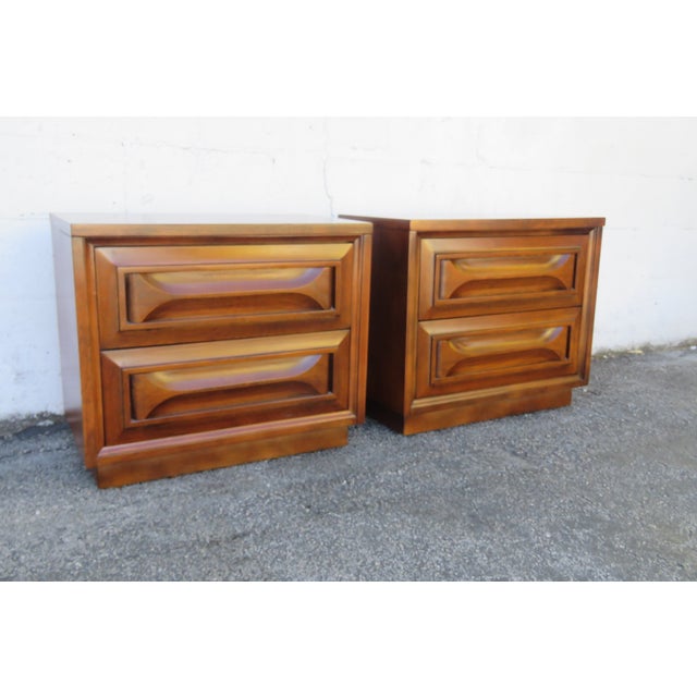 Mid Century Modern Nightstands End Side Bedside Tables a Pair 6292 For Sale - Image 11 of 14