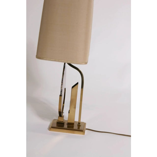 1970s Vintage Brass Table Lamp with Agate For Sale - Image 5 of 8