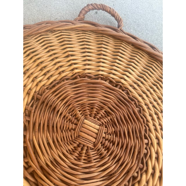 Vintage Wicker Serving Tray For Sale - Image 4 of 5